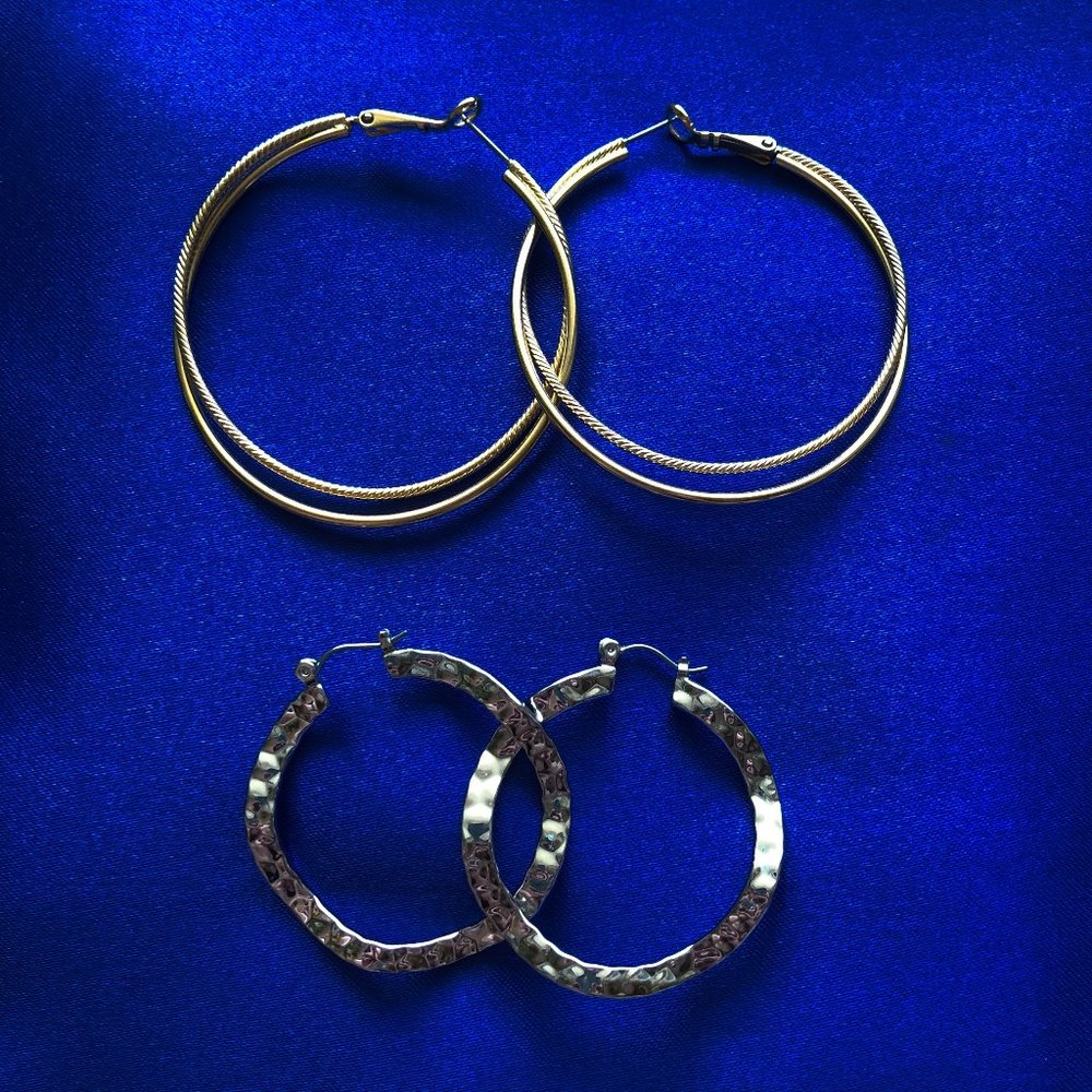 Lia Sophia Hoop Earrings - Gold & Silver
